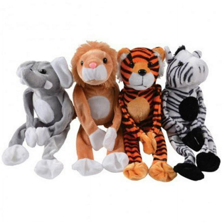 Plush Hanging Wild Safari Animals 12 Per Pack Pack of