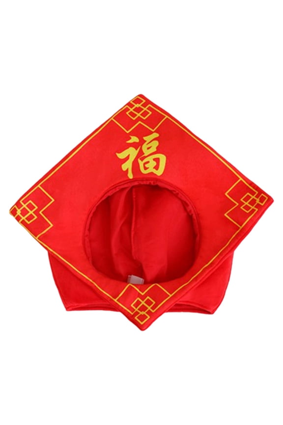 Plush Hat Stuffed Cap Headwear 3D Fu Character Lightweight Comfort Spring Festival Role Play