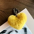 thumbnail image 1 of Plush Heart Keychain, Faux Fur Heart Shaped Pendant, Cute Bag Charm, Soft Book Bag Decoration, Black Kawaii Accessory, 1 of 6