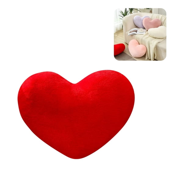 Plush Heart Shaped Throw Pillow, 11.8 Inch Soft Filled Heart Cushion Decorative Sofa Pillow for Bedroom, Home Decor