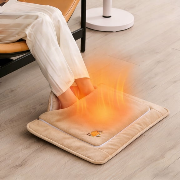 Plush Heated Foot Pad and Leg Warmer - Electric Foot Warmer for Sleeping and Office, Heated Cover for Legs and Bed Use, Under Desk Foot Warmer