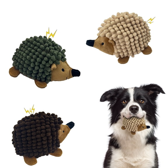 Plush Hedgehog Dog Toys 3 PCS - Squeaky No-Stuffing Hedgehog for Small and Medium Dogs - Keep Your Puppy Busy with Multi-Colored, Suitable for Indoor and Outdoor Throwing Play
