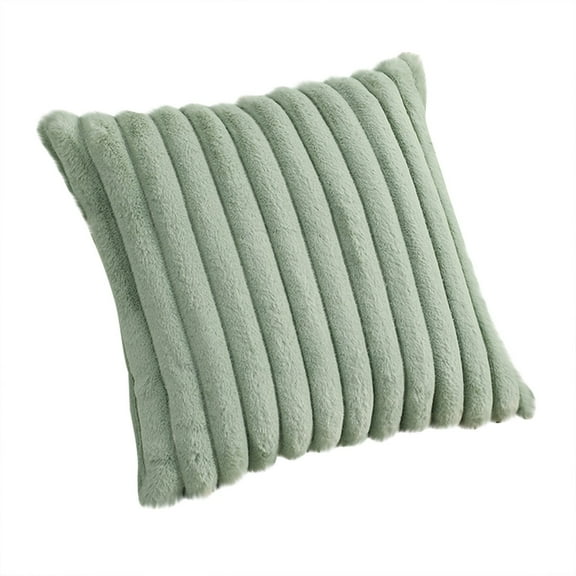 Plush Horizontal Striped Pillowcase, 45*45Cm Soft Long Plush Sofa And Living Room Decorative Pillowcase