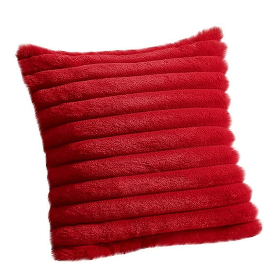 Plush Horizontal Striped Pillowcase, Minimalist Horizontal Stripe Soft Pillowcase, 45X45Cm Without Insert For Sofa Living Room