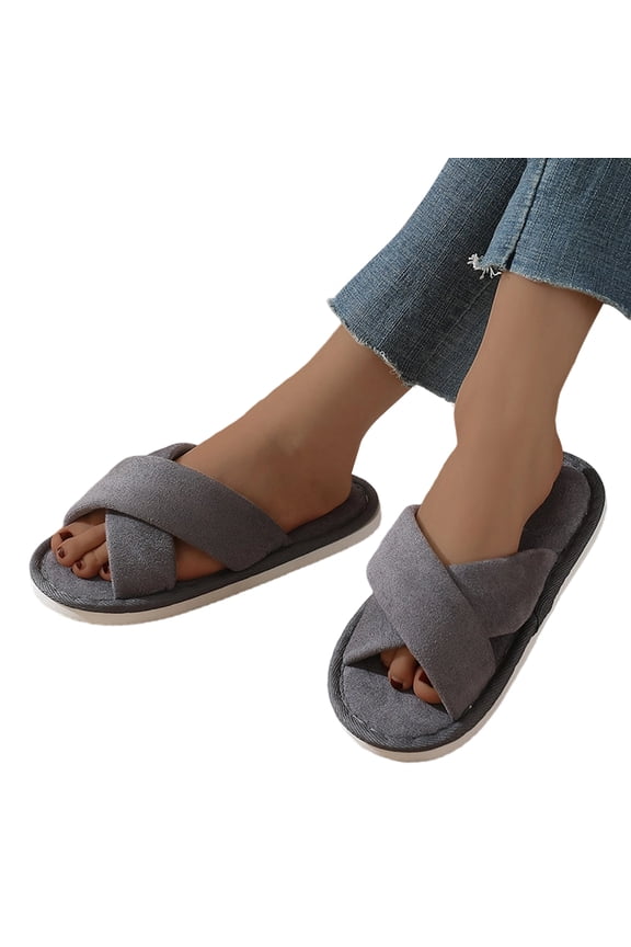 Plush Indoor Flip Flop Thong Slippers for Women Soft Faux Fur Lining Lightweight Non-Slip Sole Breathable Open Toe Design Cozy House Shoes for Women Perfect for Home Bedroom Bathroom Use