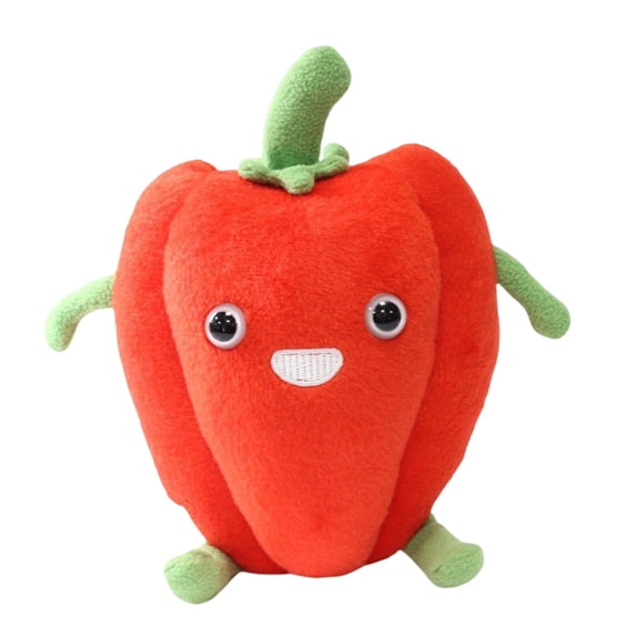 Plush Interactive Toys Lineup, Plush Stuffed Animals, Play for Student Kitchen, Childrens Vegetable Plush, Arm and Leg Plush, 8 Inch Fleece Red Bell Pepper Character For, Home