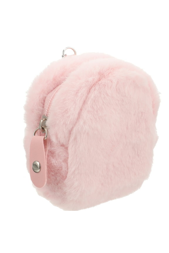 Plush Key Bag Fluffy Mini Backpack Keychain Purse Cute Toddler Purses Pink