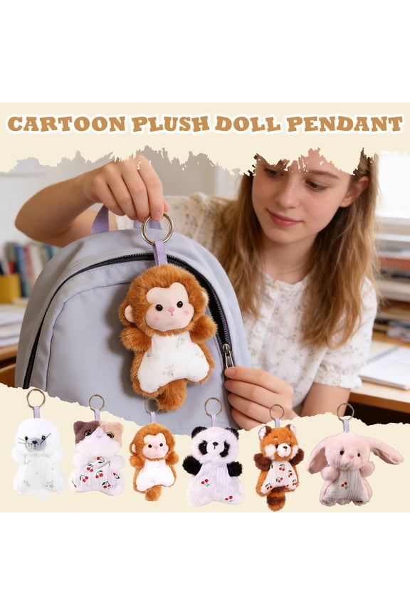 Plush Keychain , Backpack Pendant - Backpack Keychain Charm , 6.3 Inch Cat Plush Key Chain for Backpack - Soft Stuffed Animal Birthday Easter Valentines Day Gift, Comforting Cuddle Doll A, 1pcs