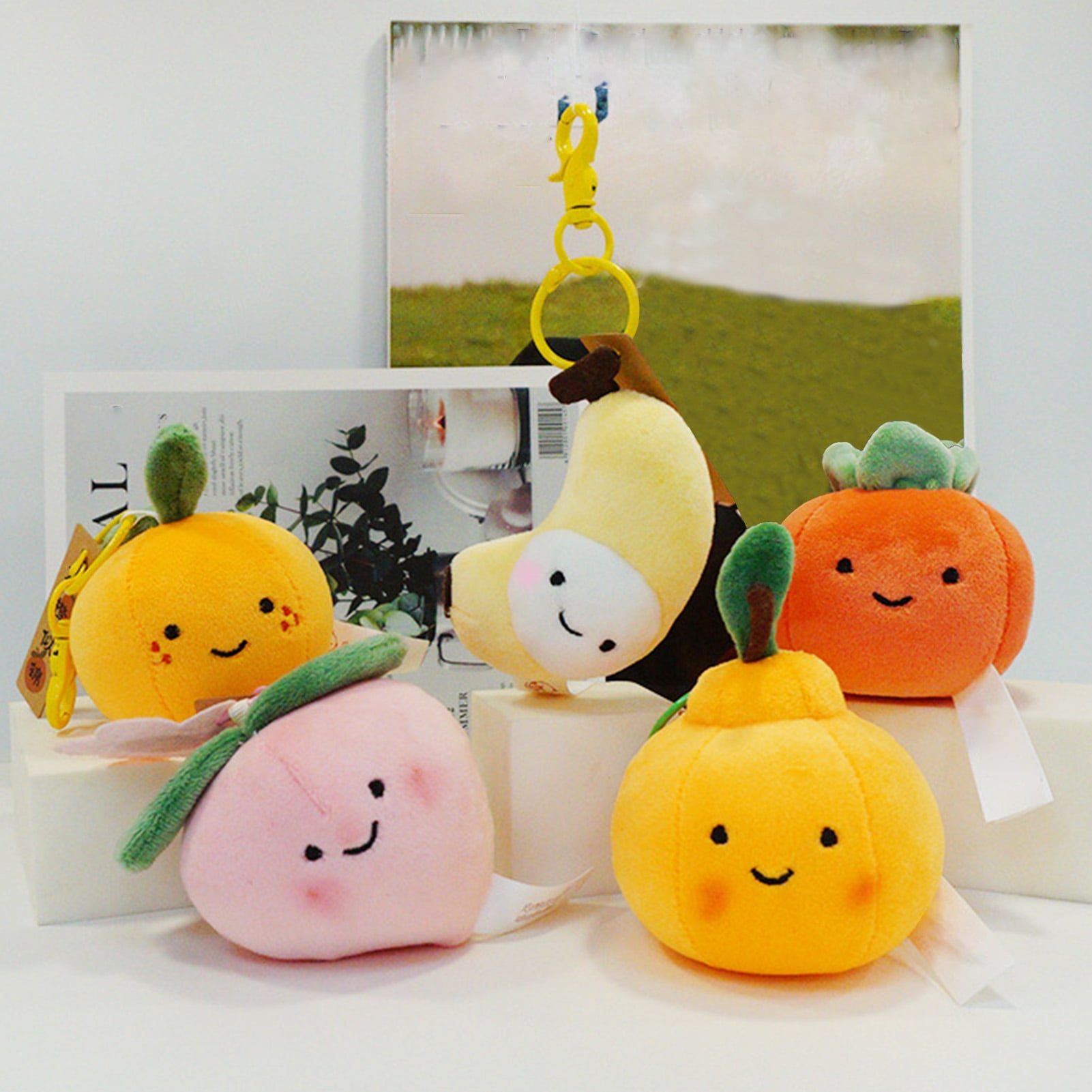 Plush Keychain Lovely Oranges Banana Peach Carrot Plush Toy