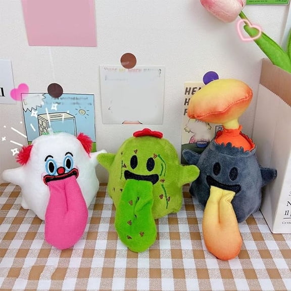 Plush Keychain, Plush Toy, Cute Little Ghost Hanging Decoration Design with A Spitting Tongue is A Fun and Quirky Decoration That will Add Character to Your Bag, Clown