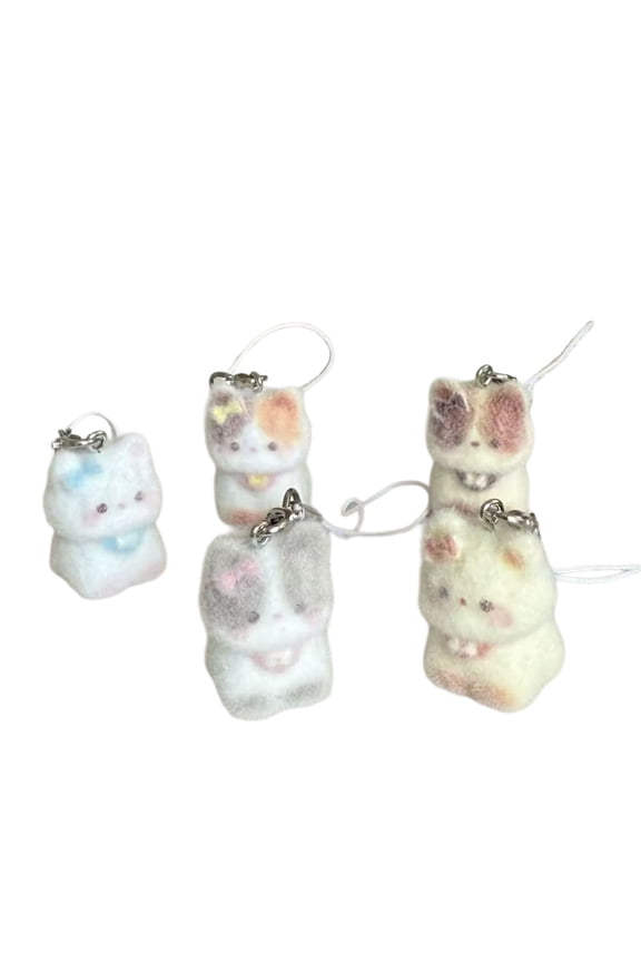 Plush Kitten Phone Charm Stylish Keyring For Bags Keychains Autumn Fashion Decoration Winter Accessories