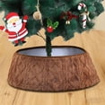 thumbnail image 1 of Plush Knit Christmas Tree Skirt Holiday Decorations for Christmas Tree Base Gift Wrap Storage Home Festival Party Xmas Decor(Coffee), 1 of 6