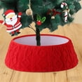 thumbnail image 1 of Plush Knit Christmas Tree Skirt Holiday Decorations for Christmas Tree Base Gift Wrap Storage Home Festival Party Xmas Decor(Red), 1 of 6