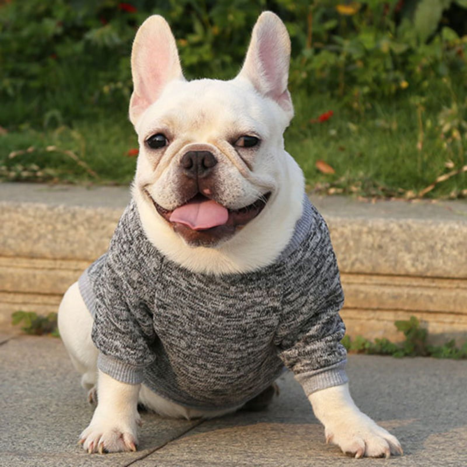 Plush Knitted Dog Clothes Soft Two Legged Long Sleeves Round Neck Classic Cute Pet Sweater Warm Sweatshirt for Small Medium Dogs Dog Shirts Coat