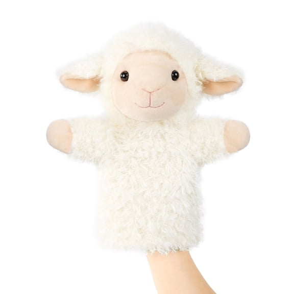 Hand Puppet Soft Fuzzy Stuffed Animal for Baby Story Time Safe Washable Stuffed Adult Hands Fit Interactive Play
