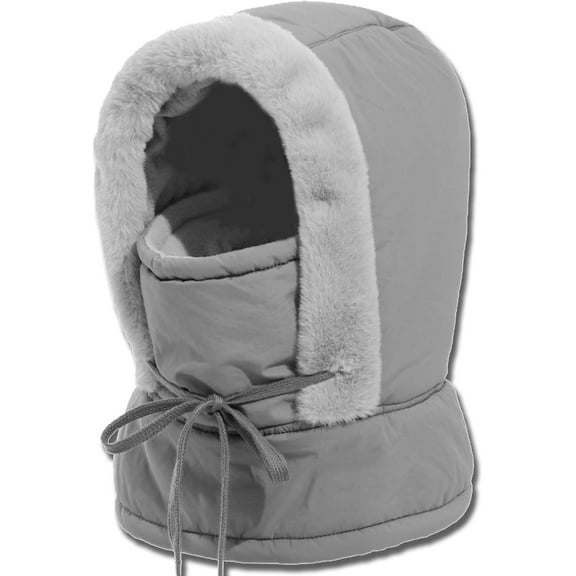 Plush-Lined Thickened Thermal Hat with Face Mask for Men and Women,Fleece Balaclava Windproof Ski Cold Winter Scarf Warm