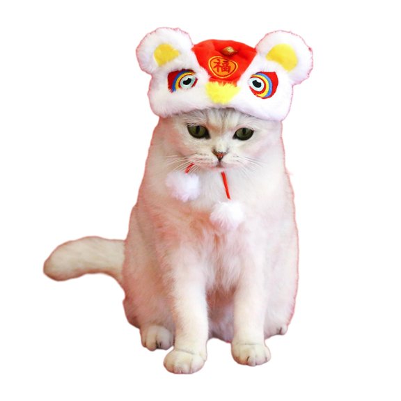 Plush Lion Cap for Cats and Dogs Costume Hat Adjustable Strap Pet Festival Cap Cartoon Lion Hat Party Dress Up