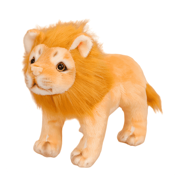 Plush Lion Stuffed Animal - Simulated Lion Plush Toy - Precious Companion - Brown 9.8 Inches