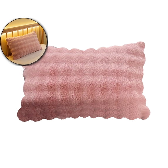 Plush Long-Pile Bubbled Pillow Cover – Soft Flocked Standard Size (29x19 in) with Zipper Closure, Fuzzy & Pet-Friendly for Bedroom, Living Room & Gift Use