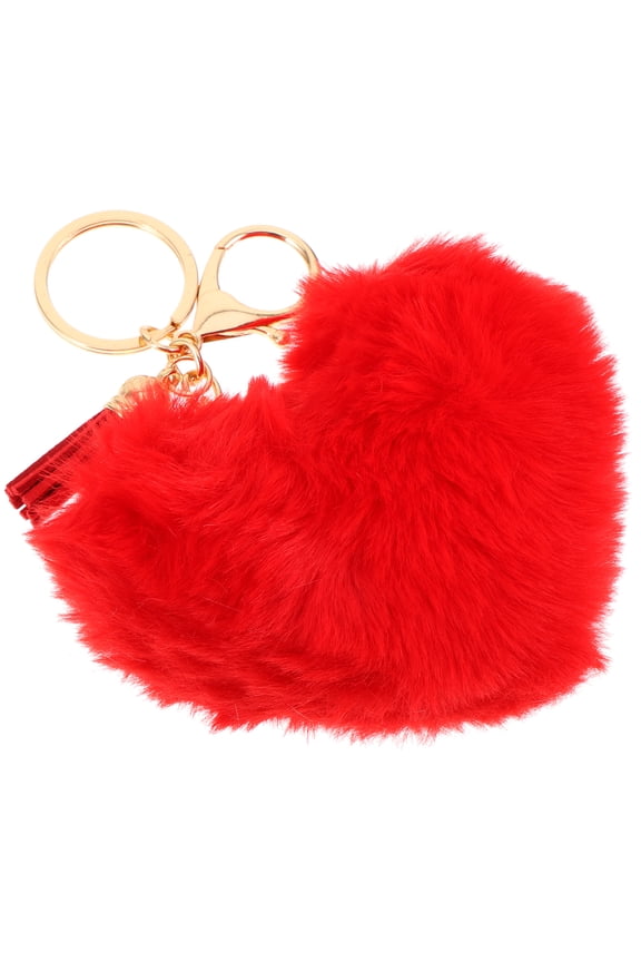 Plush Love Pendant Key Ring Fob Kids Keychain Heart Keychains for Women Student Child
