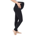thumbnail image 1 of Plush Maternity Fleece-Lined Cotton Over-Belly Leggings Black, 1 of 3