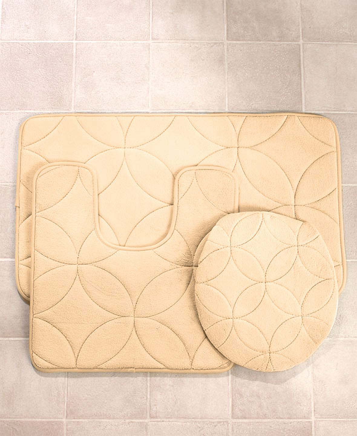 Plush Memory Foam Bath RugsCharcoal 3Pc. Set