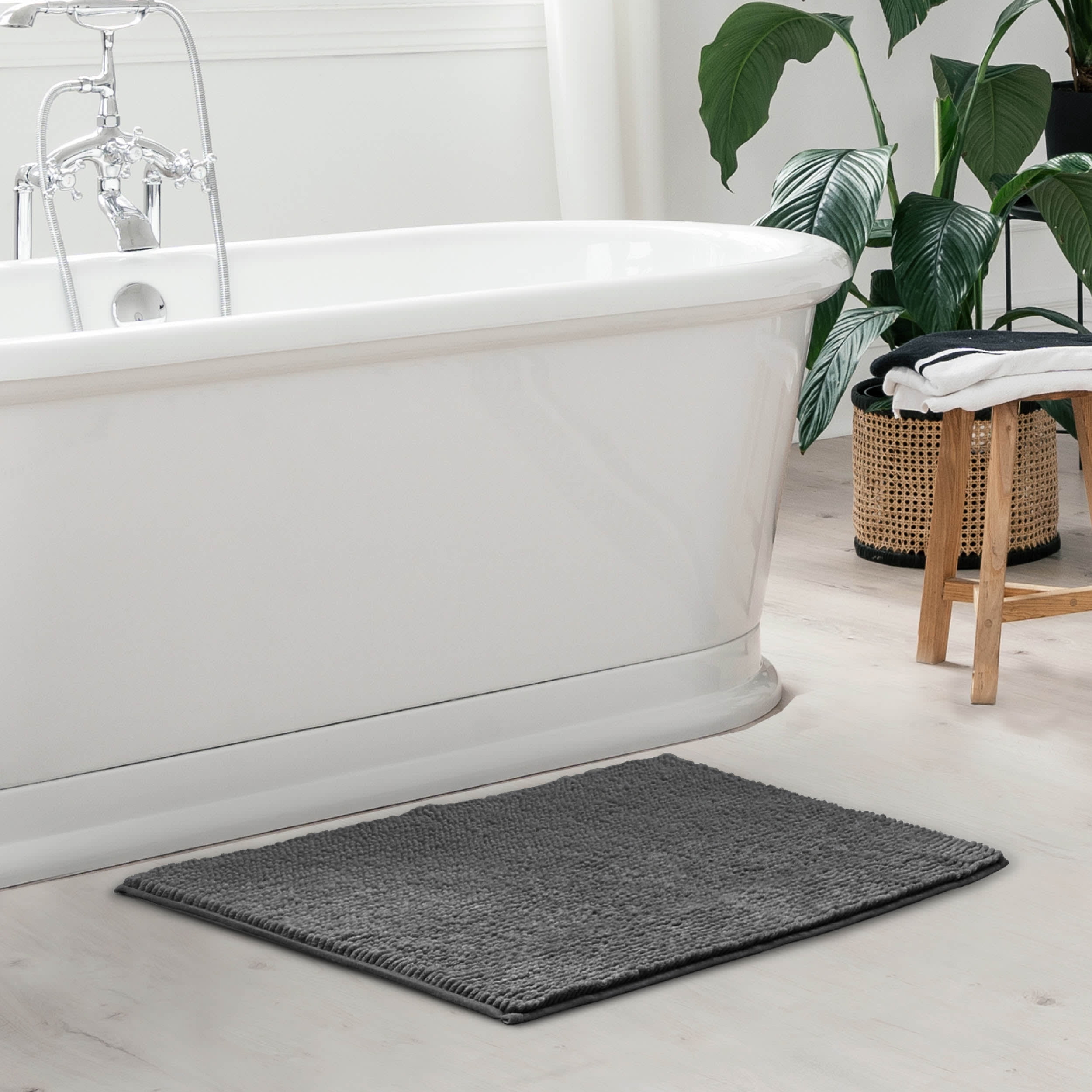 Plush Memory Foam Chenille Cushioned 17" x 24" 2-Piece Bath Mat with Bounce Comfort Technology