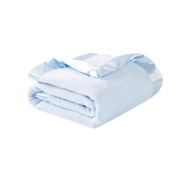 Plush Microfiber Blanket with Satin Trim Soft Lightweight Throw Blanket for All Cozy Bedding Layer