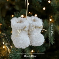 Plush Mini Boot Christmas Ornaments with Bows - Adorable Tree Decor for a Whimsical Holiday Display