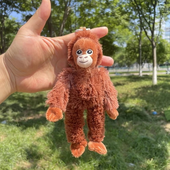 Plush Monkey Keychain Cute Orangutan Stuffed Animal Bag Charm Soft Fuzzy Pendant for Backpacks Purses Keys and Gifts