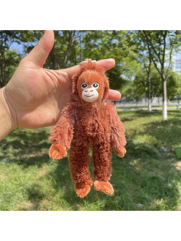 Plush Monkey Keychain Cute Orangutan Stuffed Animal Bag Charm Soft Fuzzy Pendant for Backpacks Purses Keys and Gifts