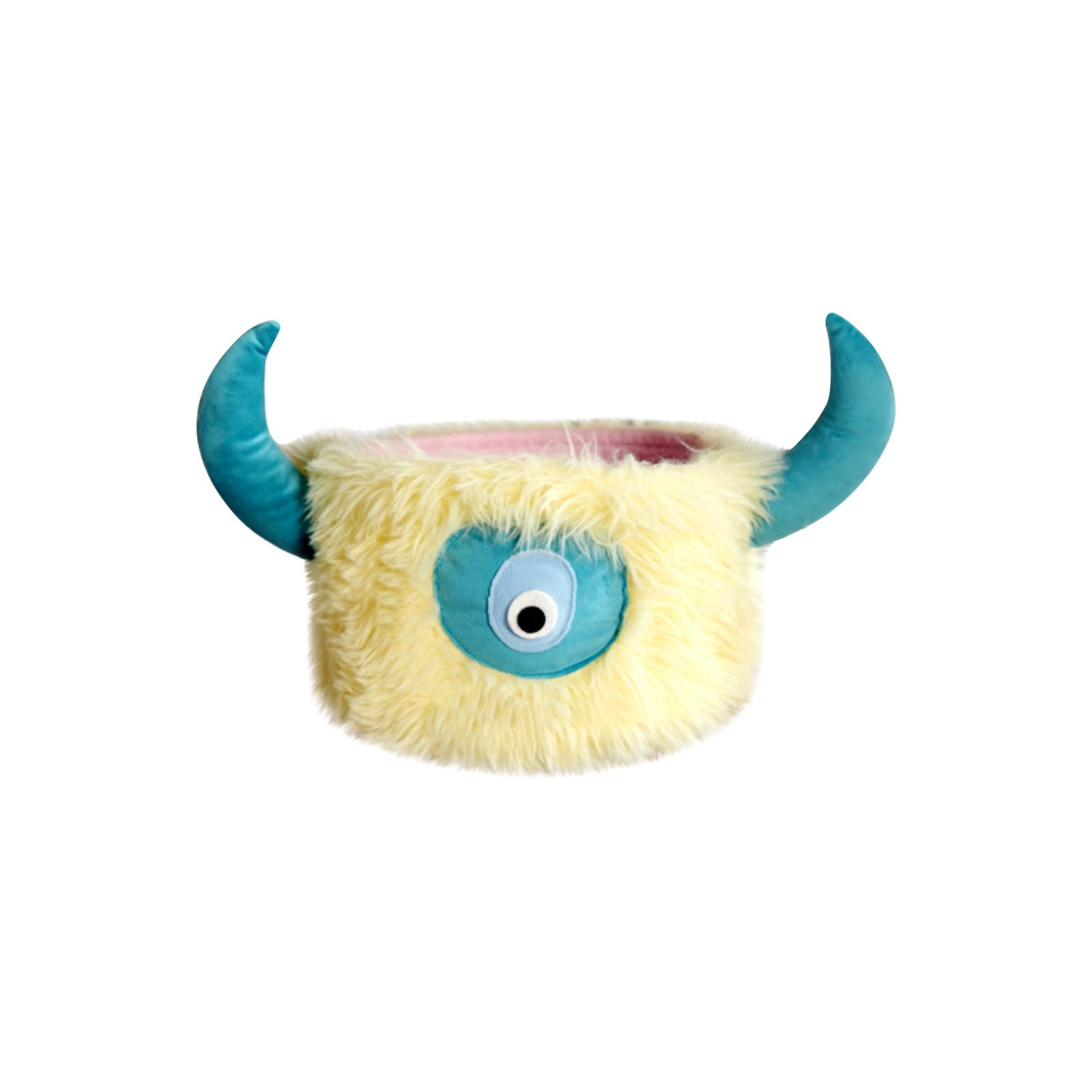 Plush Monster Storage Basket for Kids, Cute Blue Furry Organizer Bin ...