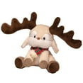 thumbnail image 1 of Plush Moose Stuffed Animal Soft Toy Large Antlers Cuddly Companion for Kids and Adults Home Decor Gift, 1 of 4