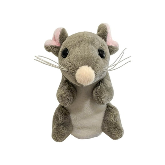 Plush Mouse Finger Puppet Soft Stuffed Doll Kids Role Play Storytelling Toy For Learning Imagination Development Farm Animal Theme 3.54 Inches Height 0.03 Lb 1Pc