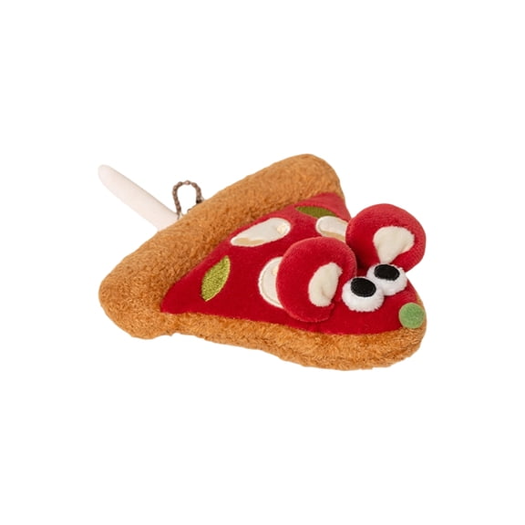 Plush Mouse Toy, Cute Cartoon Pizza Shaped 1 Piece Soft Stuffed Toy, For Cat Play Interactive, Home Decoration Hanging Pendant Gift for Pet Lovers Kids Collectors