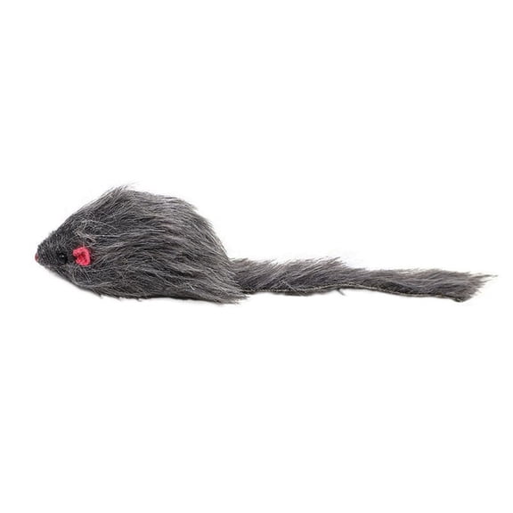Plush Mouse Toy for Cats, Grey Lifelike Mouse with Long Tail, Fun Interactive Kitten Toy for Self-Play, Exciting Chase and Pounce Prey Toy