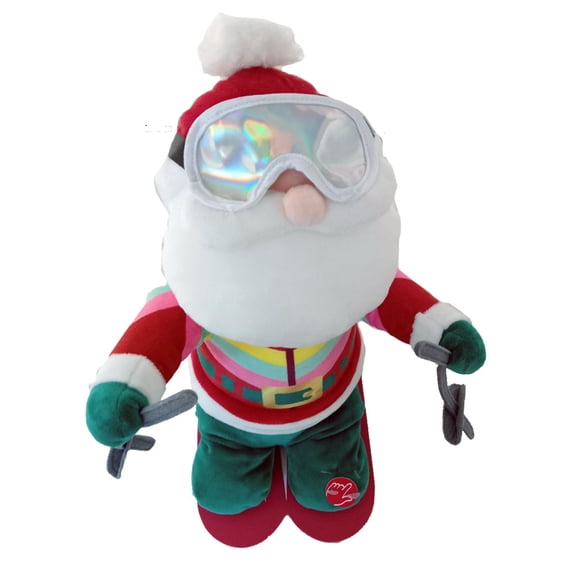 Plush Musical Ski Santa Funny Animated Decor Decoration