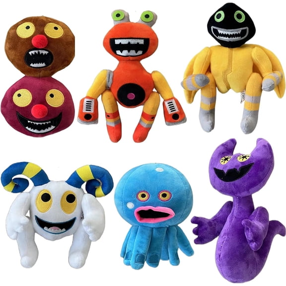 Plush My Singing Monsters Soft Stuffed Animal Plush Doll,11 Inch Cute Monster Toy for Kids and Game Fans (6PCS)