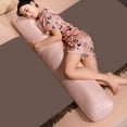 thumbnail image 1 of Plush Neck Bolster Pillow 27.55 inches, Cute Soft Body Pillow Lumbar Cushion for Leg, Back,Furry Long Bed Pillow with Cover(Pink), 1 of 6