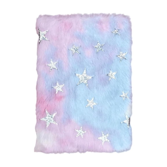Plush Notebook Gradient, Writing Fuzzy Journal Lined Pages Notebook, Plush Secret Diary for Students, Writers, Journaling Enthusiasts Blue