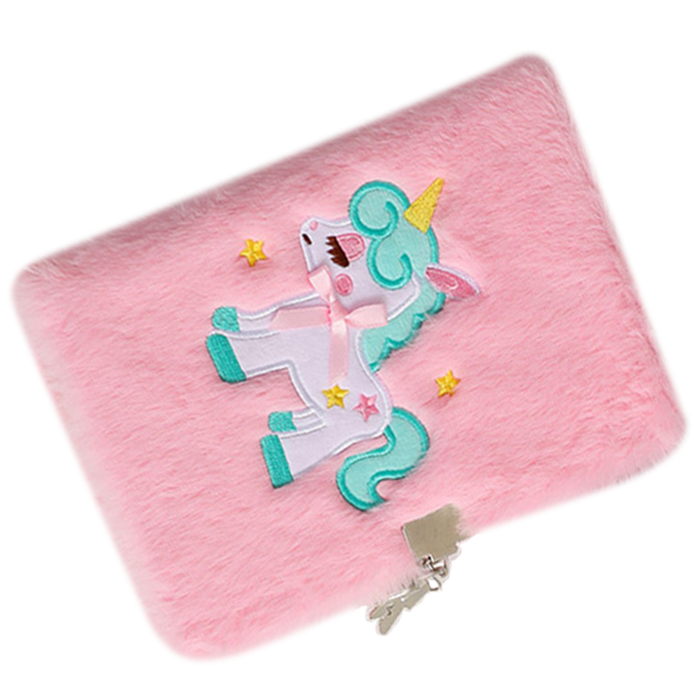 Plush Notebook Office Notepad Locking Diary Journal for Kids Student