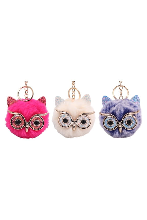Plush Owl Keyring Car Key Holder Keychain Accessories Handbag Charm