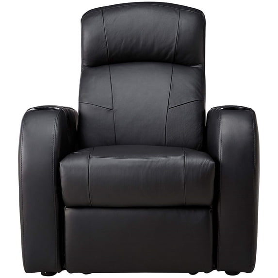 Plush Padded Leather Upholstered Recliner With Metal Framework, Gray