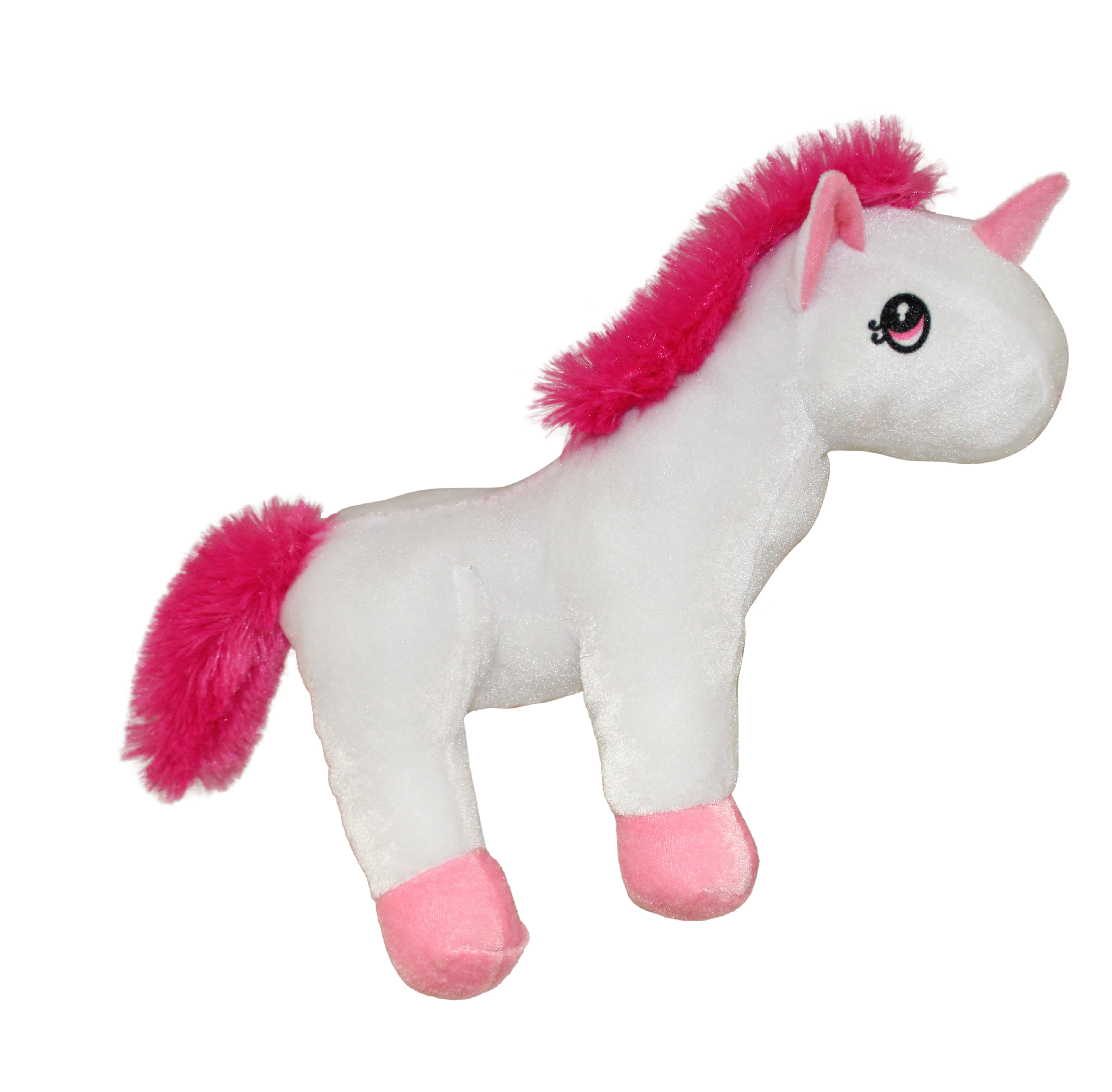 Plush Pal 12" Soft & Fluffy Pink Unicorn Stuffed Animal Toy with Hot Pink Tail And Mane