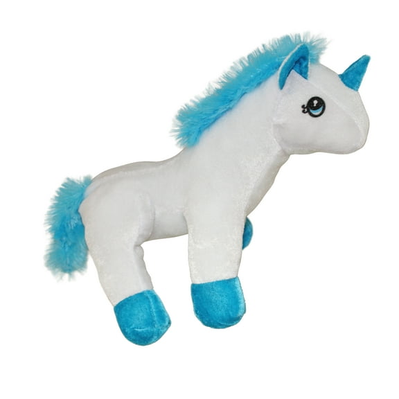 Plush Pal 12" Soft & Fluffy Unicorn Stuffed Animal Toy with Blue Tail and Mane