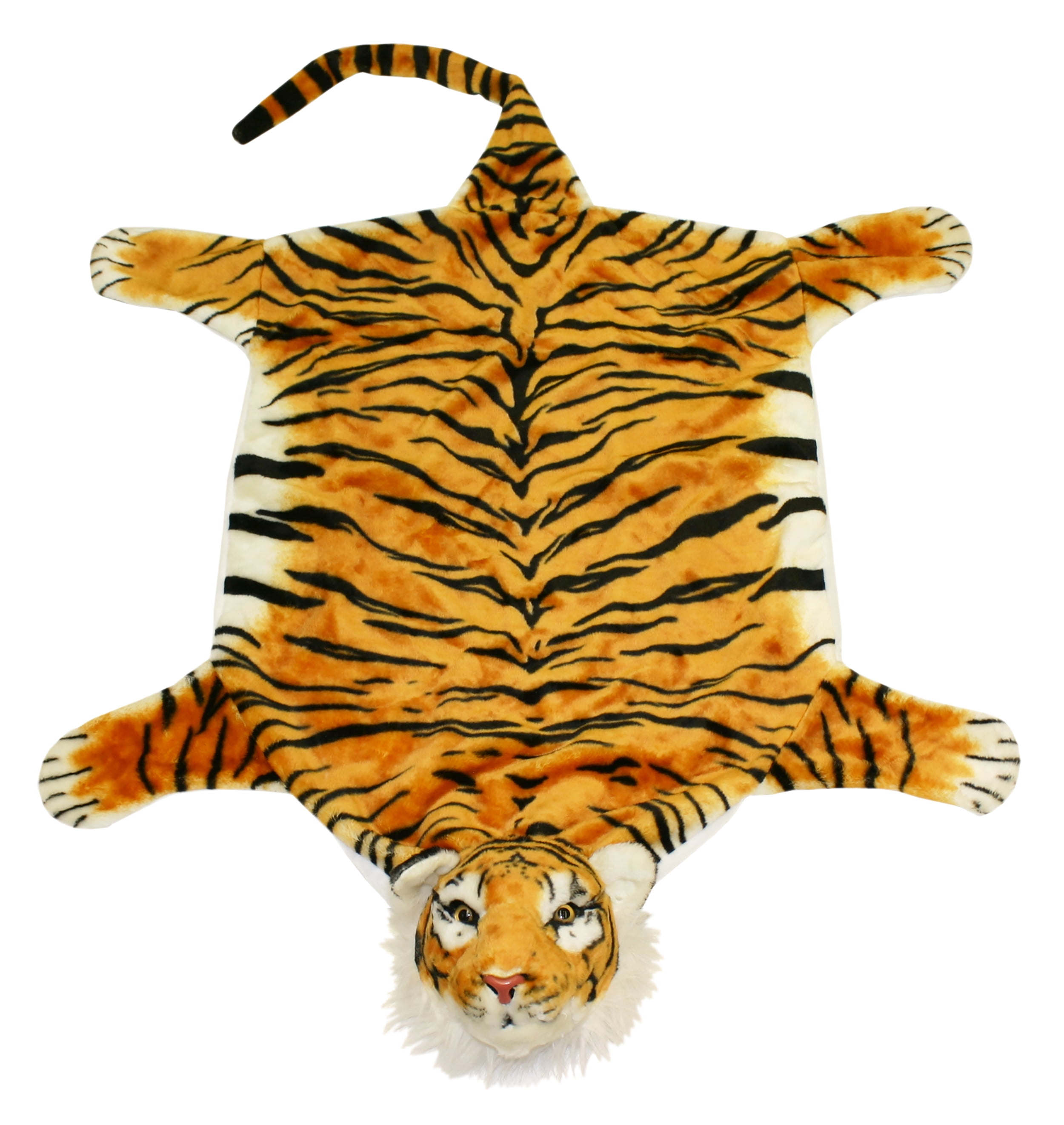 Plush Pal Soft & Fluffy Orange Tiger Rug Throw Stuffed Animal Toy