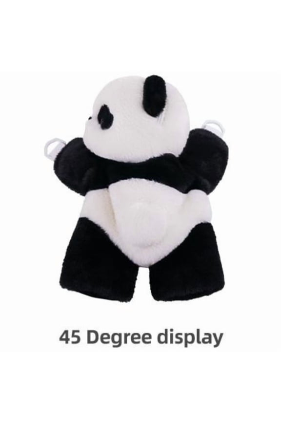 Plush Panda Backpack Cute Animal Character Bag Soft Fuzzy Pack for Daily Use Casual Outing Travel Accessory Storage
