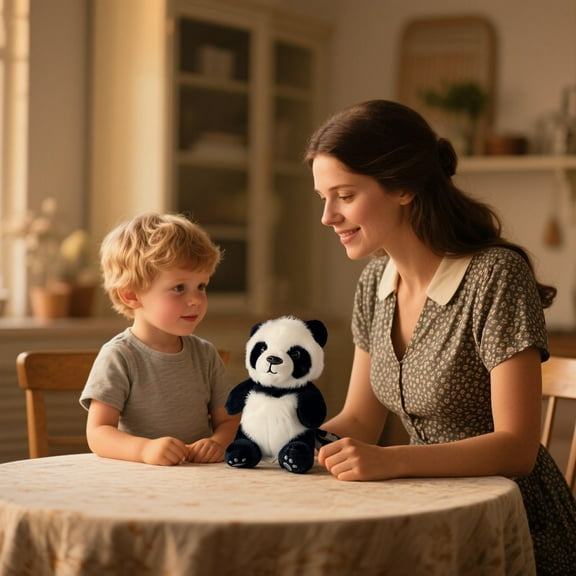 Plush Panda Bear Stuffed Animal Toy – Soft Cuddly Black and White Panda Plushie for Kids, Toddlers, and Panda Lovers, Perfect Gift for Birthdays and Holidays