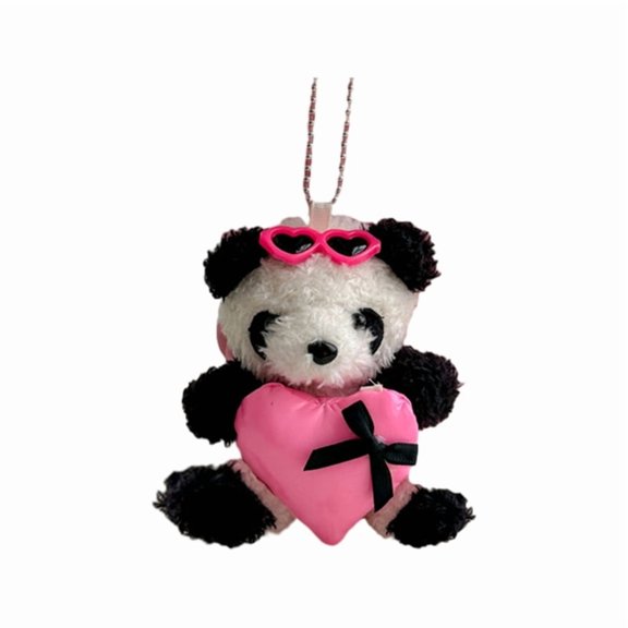 Plush Panda Charm Keychains Sweet Cute Pendant Car Keyring Phone Decoration Back Clip Fashion Jewelry for Women Girl