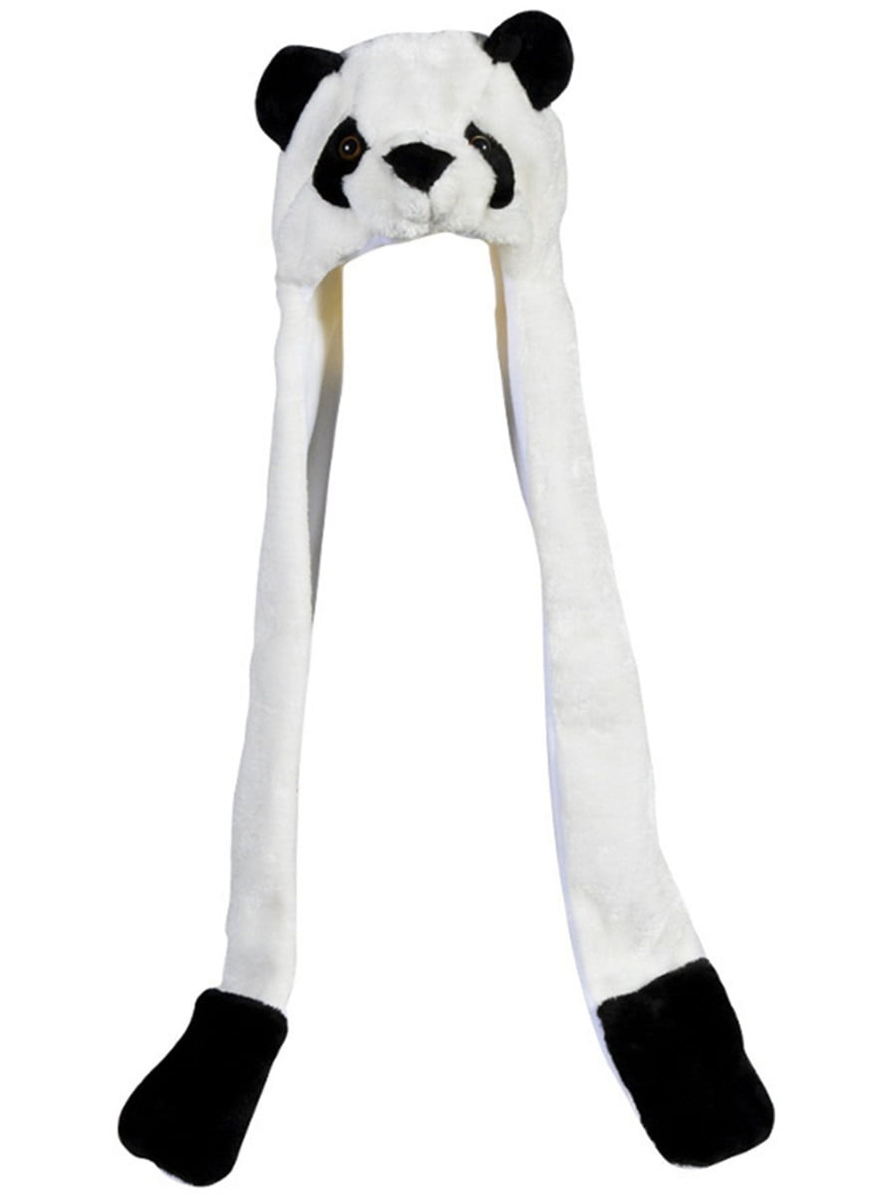 Plush Panda Hat Novelty Cap Animal Costume Beanie With Long Paws 